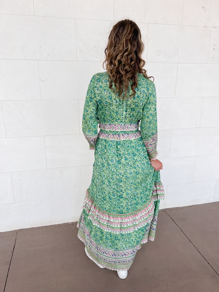 Alessia Euphorbia Printed Maxi Dress Clothing Peacocks & Pearls Lexington   