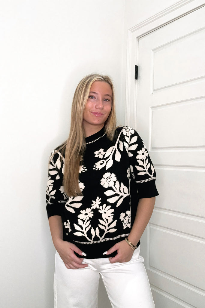 Floral Eclipse Sweater Clothing Peacocks & Pearls Lexington