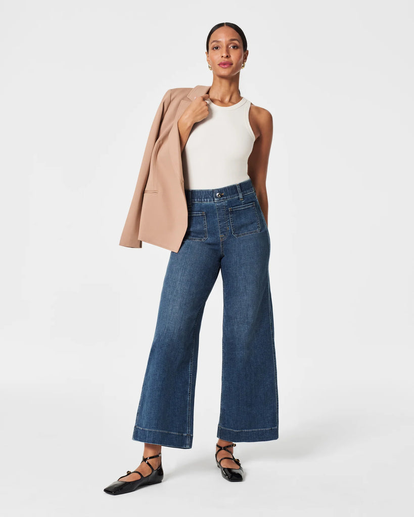 Cropped Wide Leg Jeans Clothing Spanx   