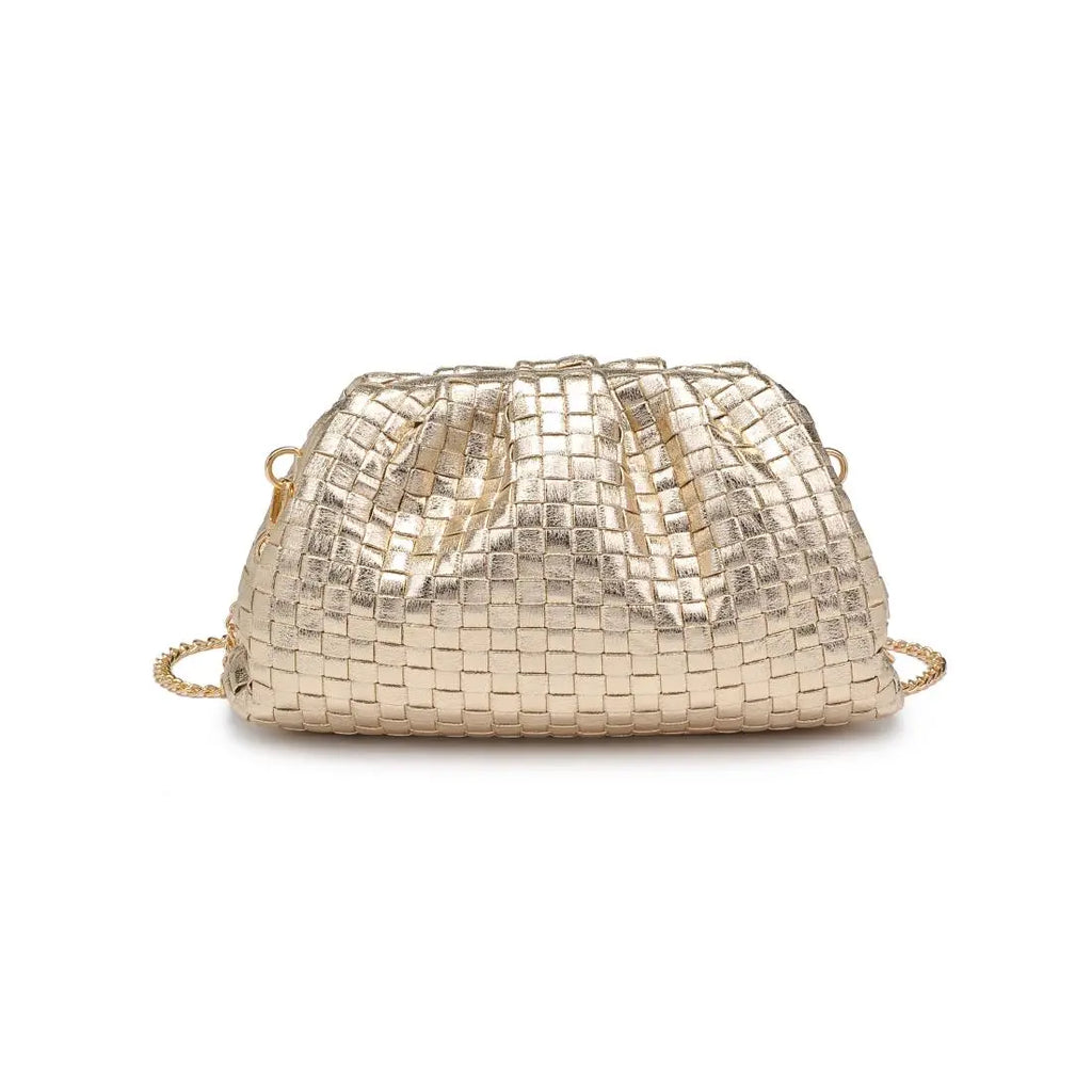 Tate Woven Clutch Accessory Peacocks & Pearls Lexington