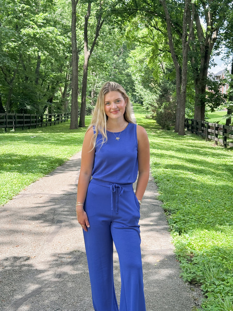 Cobalt Crush Jumpsuit Clothing Peacocks & Pearls Lexington
