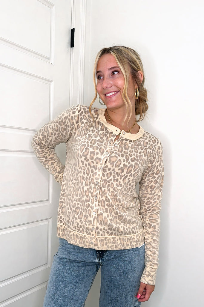 Golden Prowl Cardigan Clothing Peacocks & Pearls Lexington Tan S