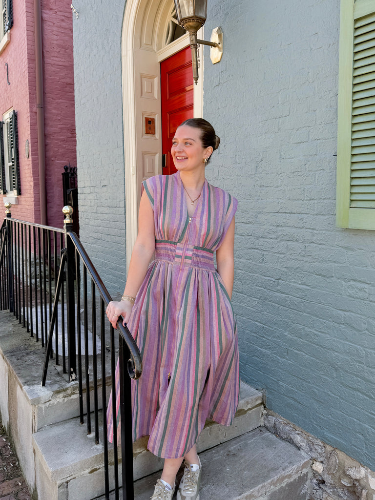 Radiant Breeze Midi Dress Clothing Peacocks & Pearls Lexington