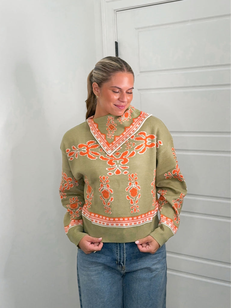 Folded Frame Sweater Clothing Peacocks & Pearls Lexington