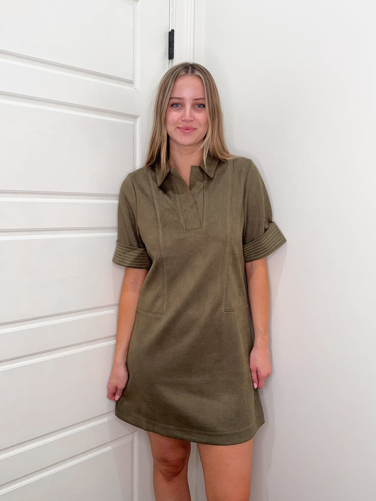 Autumn Shift Short Dress Clothing Peacocks & Pearls Lexington
