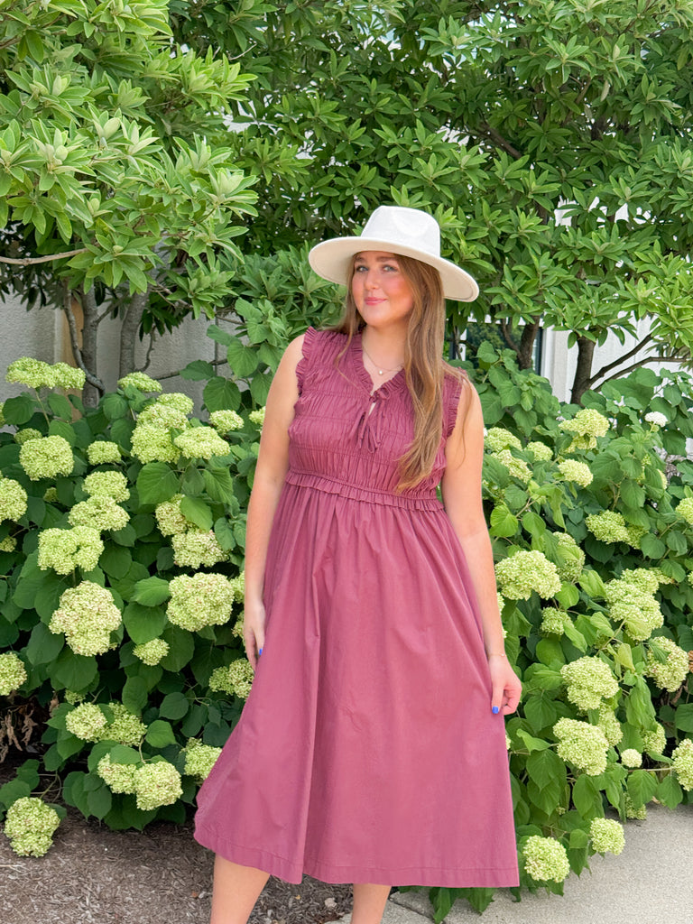 Sweet Merlot Midi Dress Clothing Peacocks & Pearls Lexington