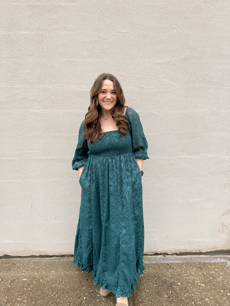 Enchanted Evergreen Maxi Dress Clothing Peacocks & Pearls Lexington