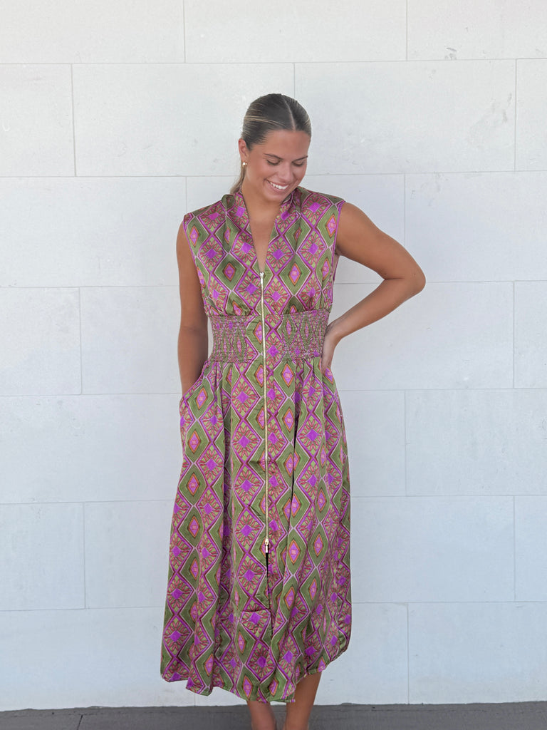 The Prism Midi Dress Clothing Peacocks & Pearls Lexington