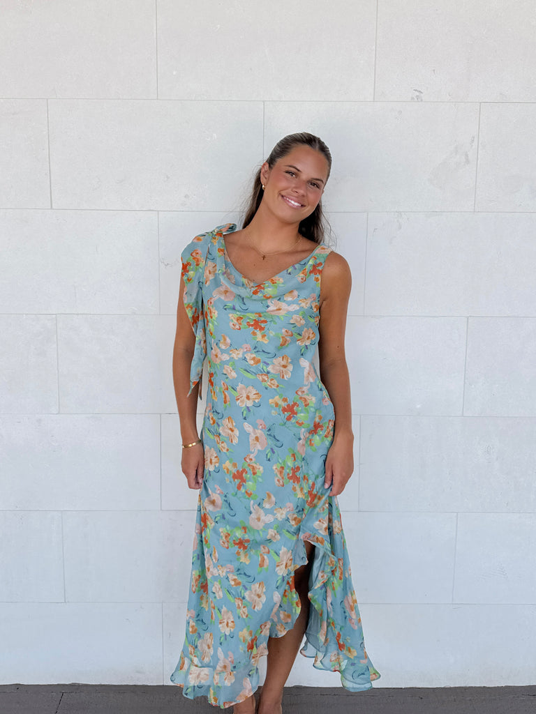 Clementine Sky Dress Clothing Peacocks & Pearls Lexington