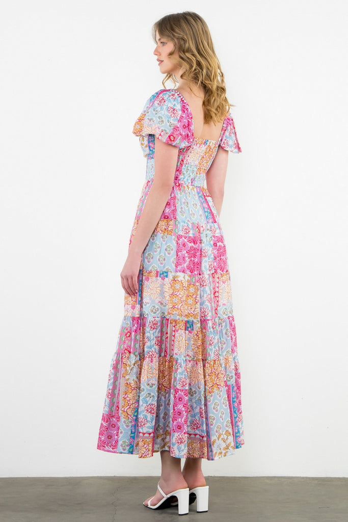 Patchwork Paradise Maxi Dress Clothing Peacocks & Pearls Lexington