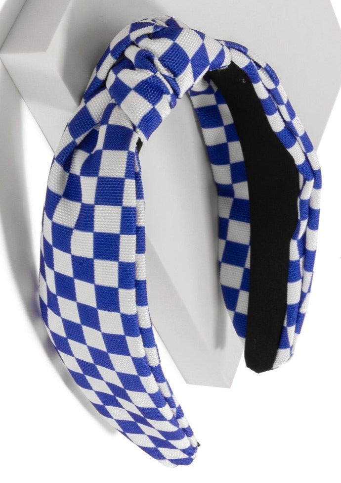 Checkered Game Day Knotted Headband Accessory Peacocks & Pearls Lexington   