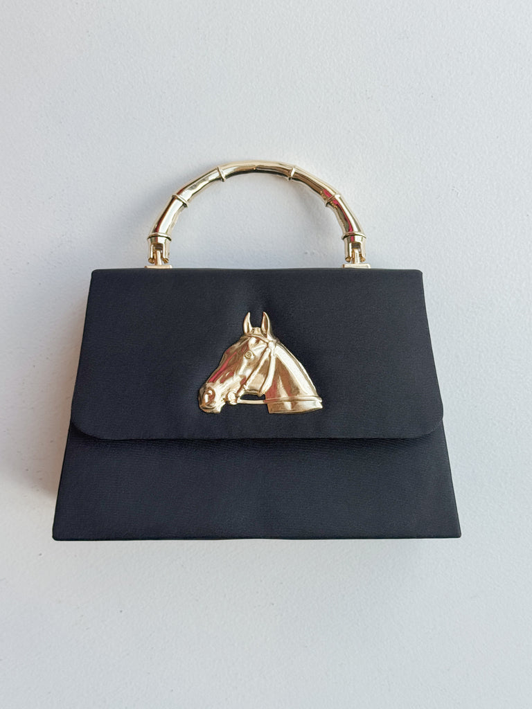 Black Lulu Bag Purse Peacocks & Pearls Lexington