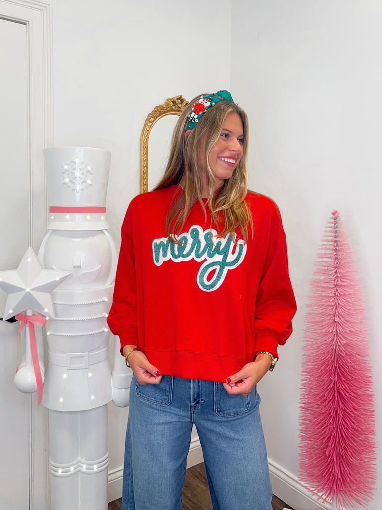 Millie Merry Sweatshirt Clothing Peacocks & Pearls Lexington   