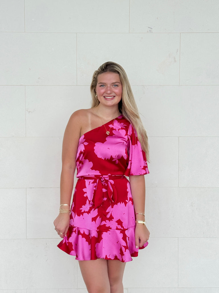 Burning Love Mini Satin Dress Clothing Peacocks & Pearls Lexington