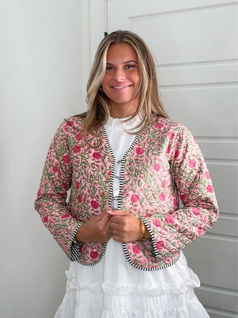 The Zoie Pink Jacket Clothing Peacocks & Pearls Lexington