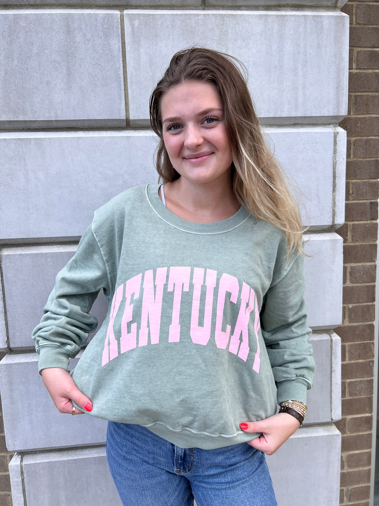 Hometown Honey Green Sweatshirt Clothing Peacocks & Pearls Lexington   