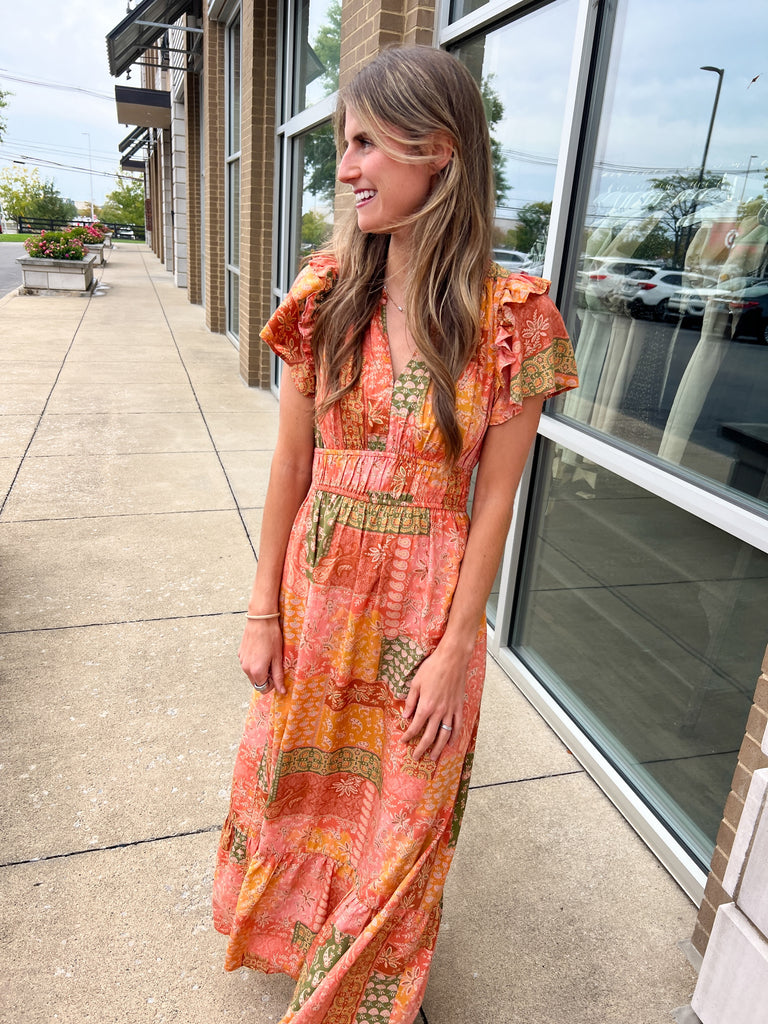 Paisley Patchwork Maxi Dress Clothing Peacocks & Pearls Lexington   