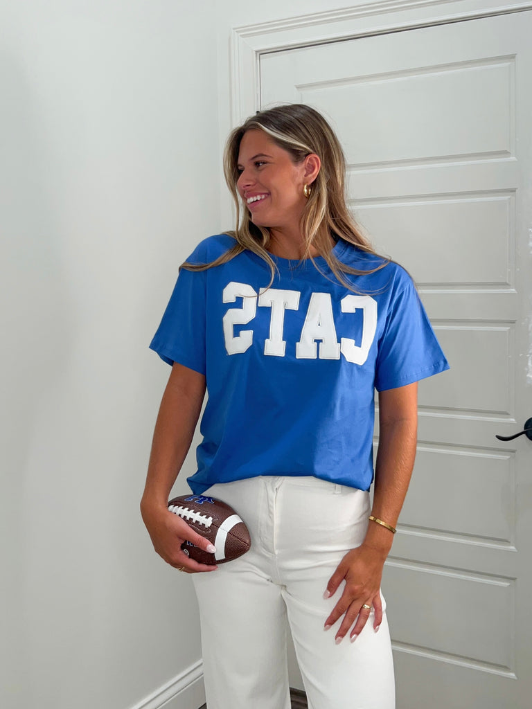 The Varsity Cats Boyfriend Tee Clothing Peacocks & Pearls Lexington   