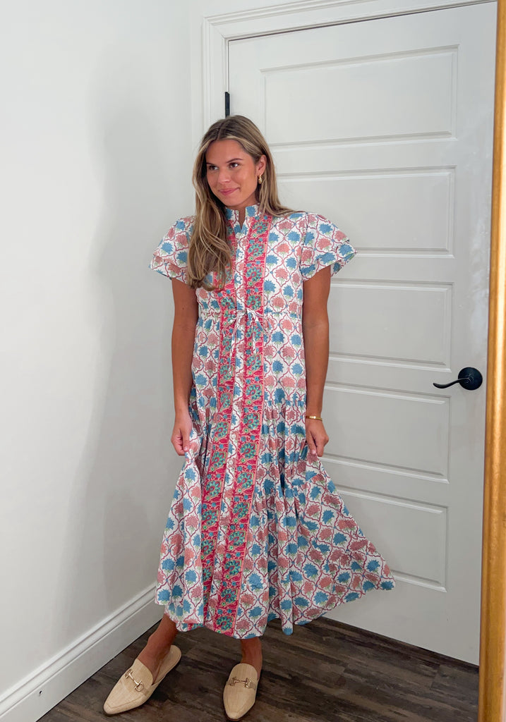 Magnolia Carnation Midi Dress Clothing Peacocks & Pearls Lexington   