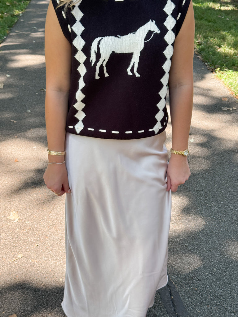 Champagne Toast Midi Skirt Clothing Peacocks & Pearls Lexington