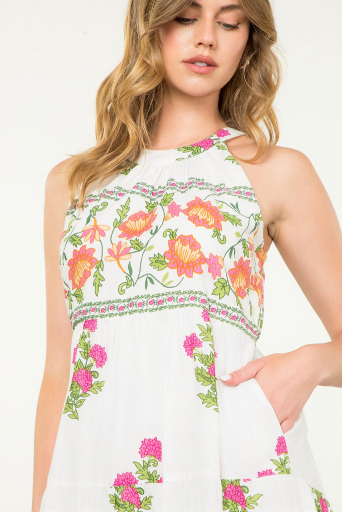 Soft Petals Midi Dress Clothing Peacocks & Pearls Lexington