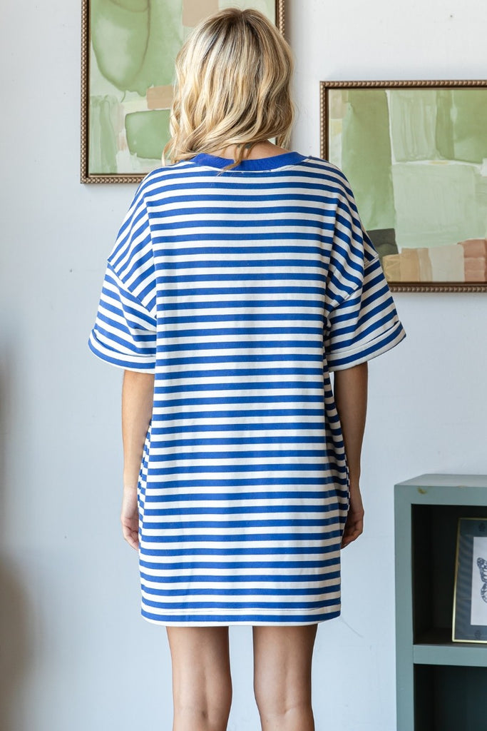 Big Game Striped Oversized Dress Clothing Peacocks & Pearls Lexington   