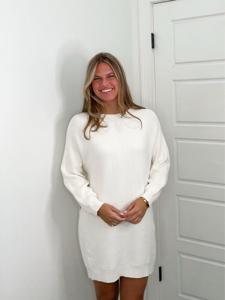 The Almond Rib Sweater Dress Clothing Peacocks & Pearls Lexington