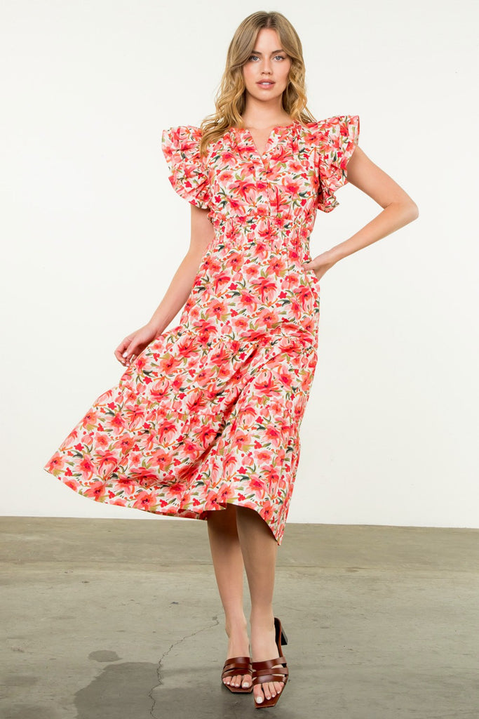 Blossom Breeze Midi Dress Clothing Peacocks & Pearls Lexington