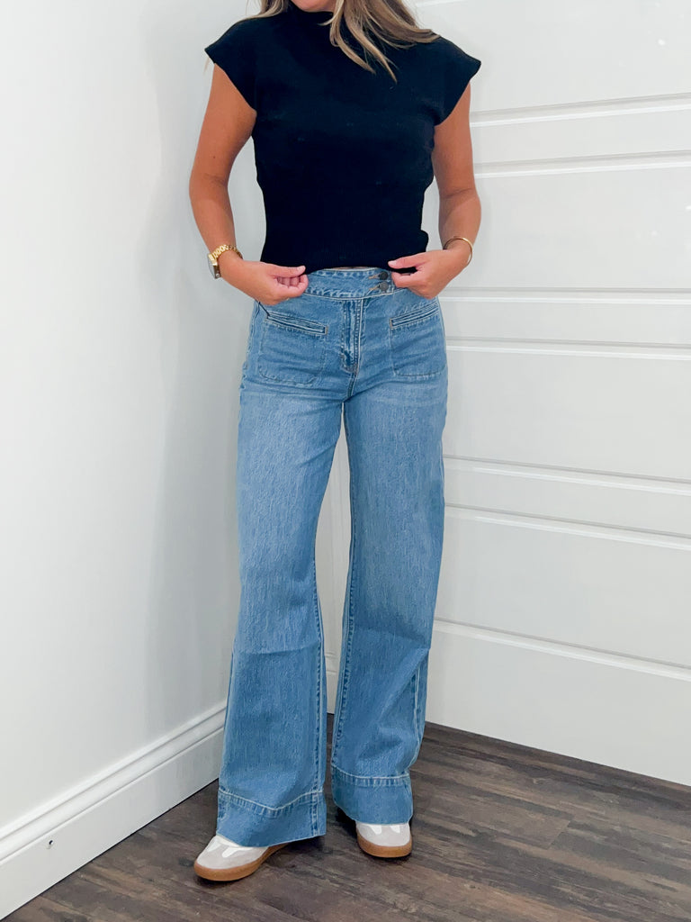 Perry Surf Wide Leg Jean Clothing Peacocks & Pearls Lexington   