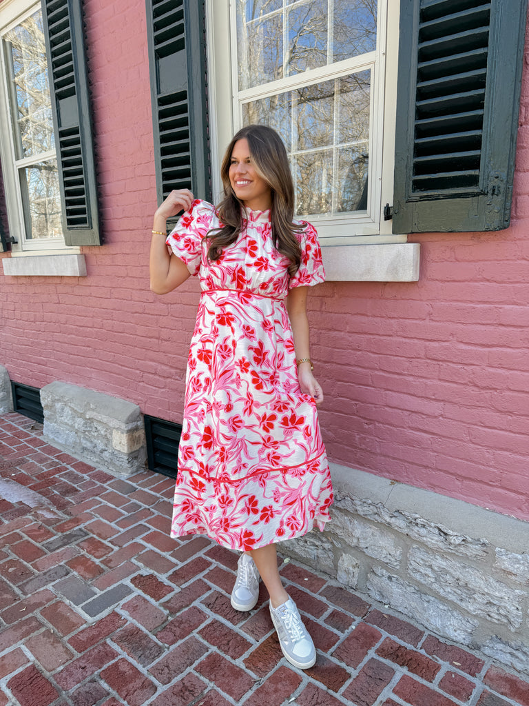 Rosy Red Radiance Dress Clothing Peacocks & Pearls Lexington