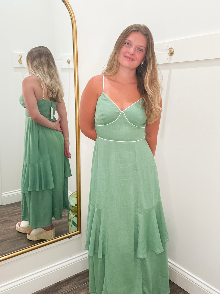 Basil Breeze Green Dress Clothing Peacocks & Pearls Lexington   