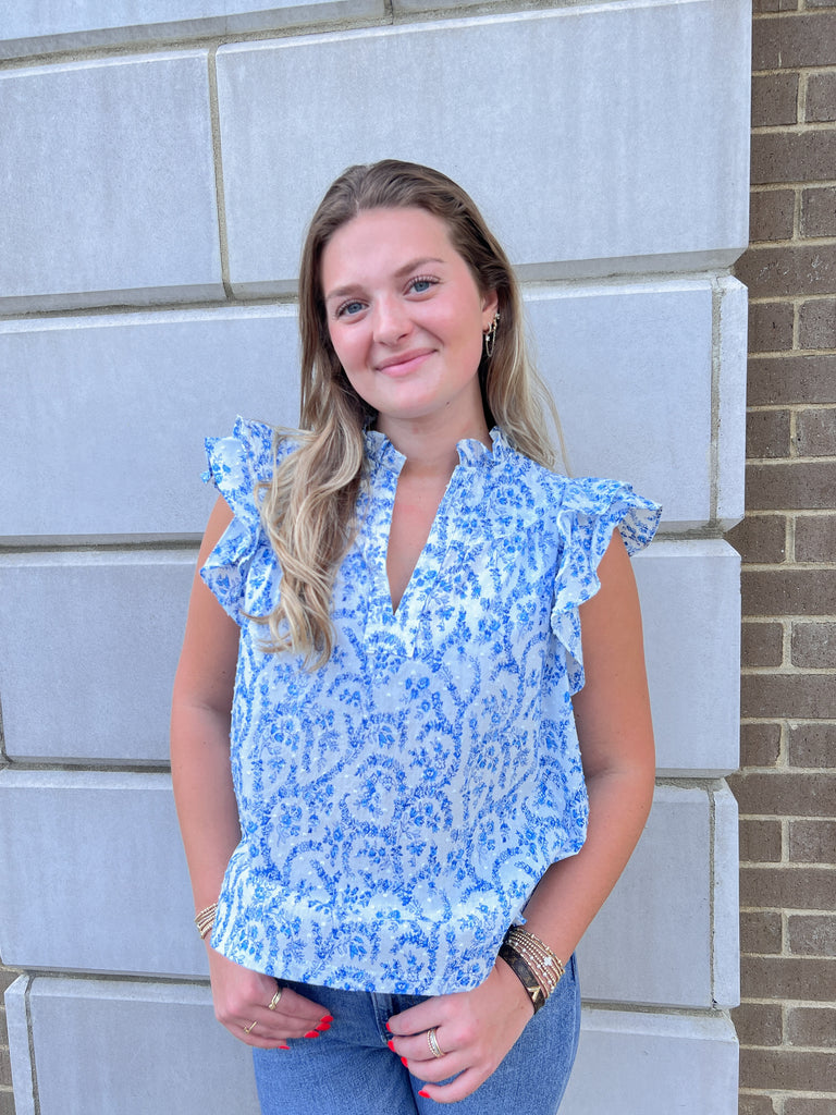 Forever Favorite Blue/White Top Clothing Peacocks & Pearls Lexington   