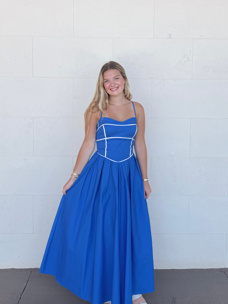 Blue By You Maxi Dress Clothing Peacocks & Pearls Lexington
