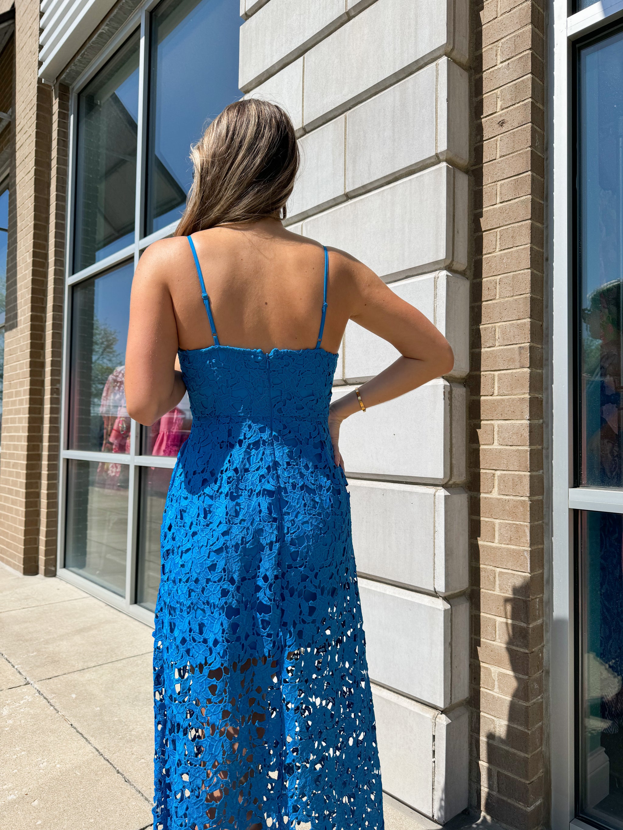 Top Tier Lace Midi Blue Dress – Peacocks & Pearls Lexington