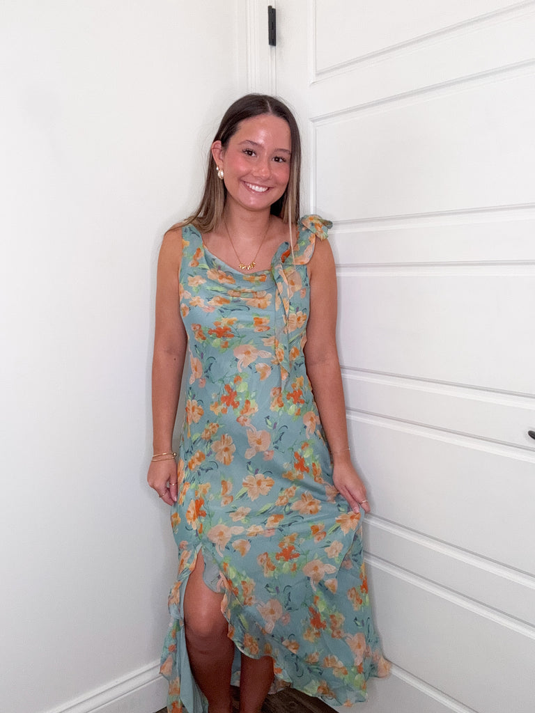 Clementine Sky Dress Clothing Peacocks & Pearls Lexington