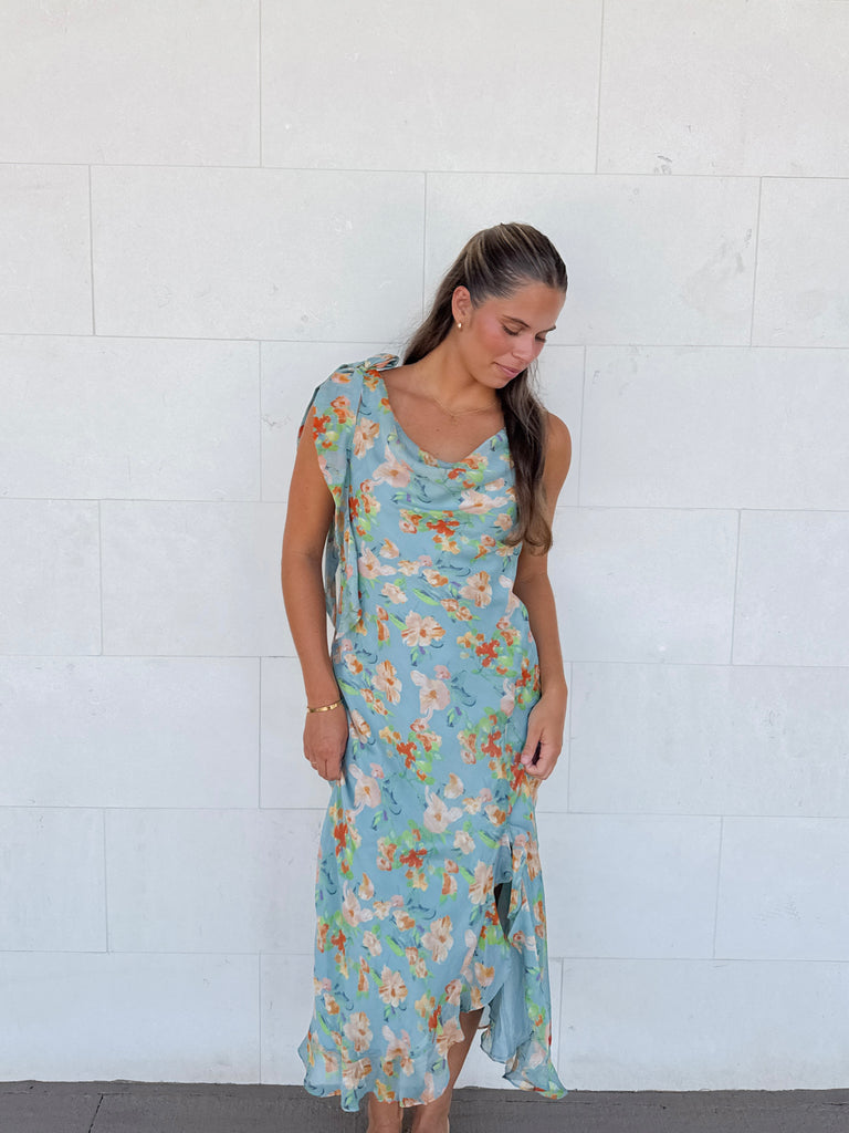 Clementine Sky Dress Clothing Peacocks & Pearls Lexington