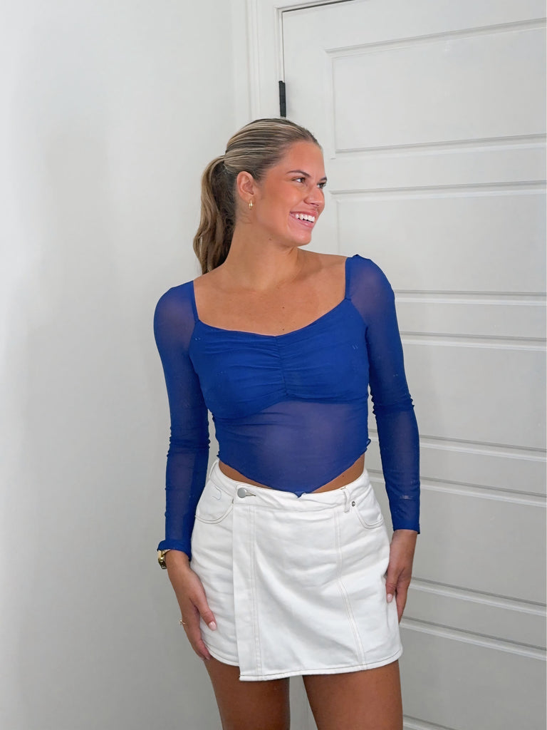 Sideline Sheer Top Clothing Peacocks & Pearls Lexington