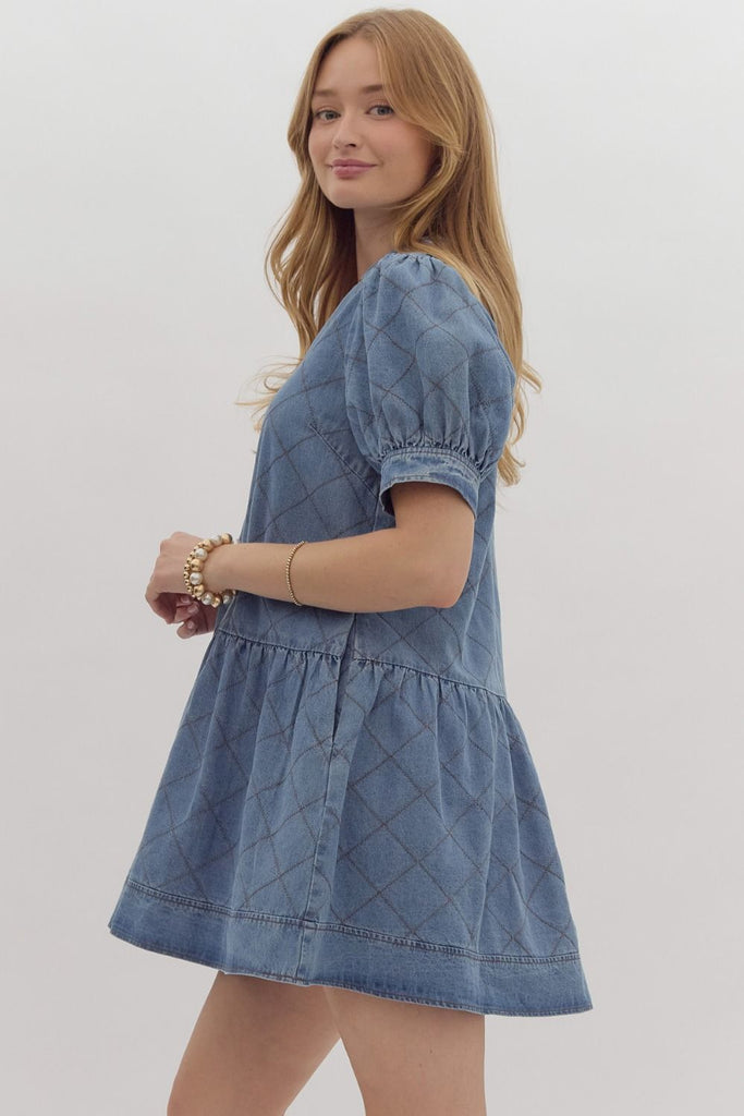 Darling Denim Dress Clothing Peacocks & Pearls Lexington   