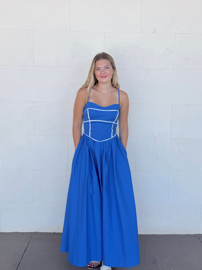 Blue By You Maxi Dress Clothing Peacocks & Pearls Lexington
