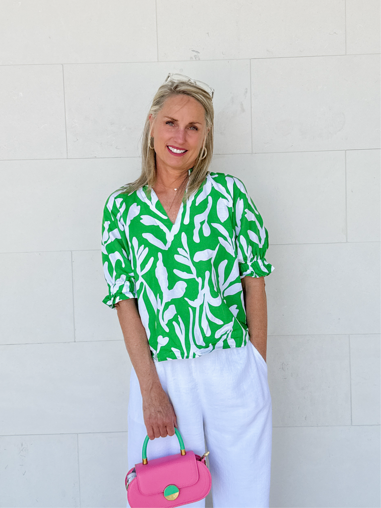 Botanical Breeze Top Clothing Peacocks & Pearls Lexington   