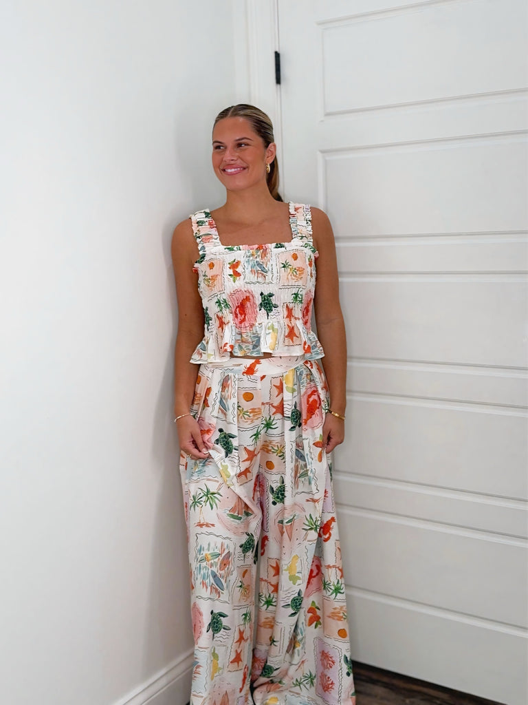 Cream Coastline Set Clothing Peacocks & Pearls Lexington