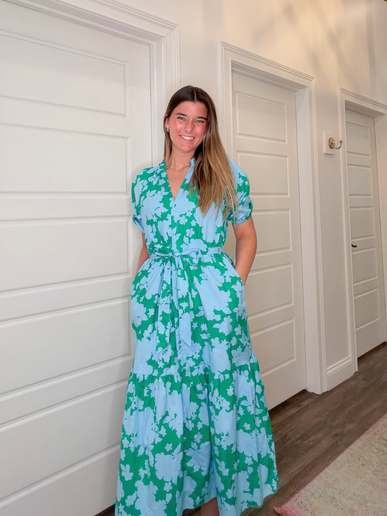 Riona Floral Tiered Midi Dress – Peacocks & Pearls Lexington