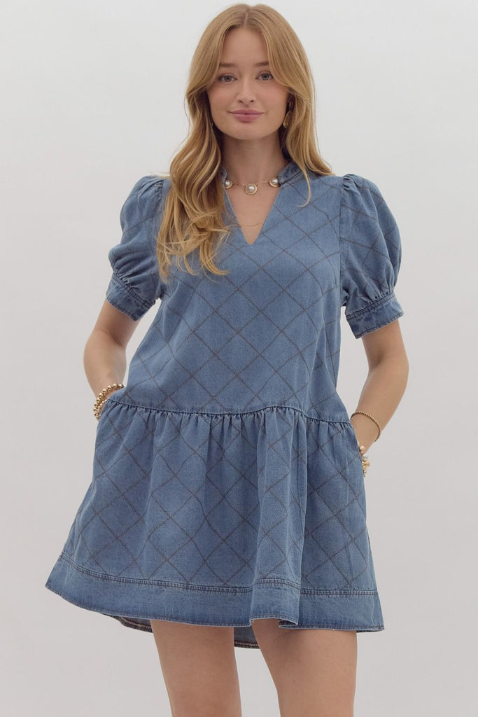 Darling Denim Dress Clothing Peacocks & Pearls Lexington   