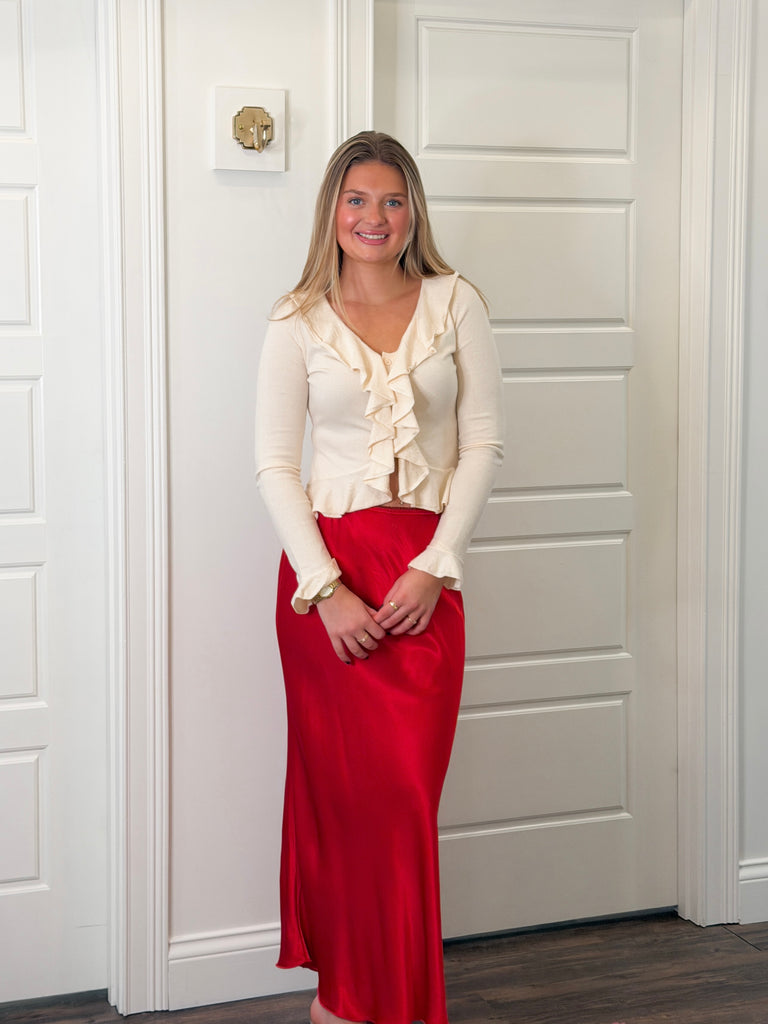 Café Luxe Satin Skirt Clothing Peacocks & Pearls Lexington