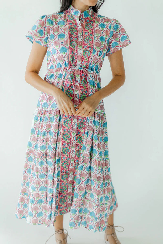 Magnolia Carnation Midi Dress Clothing Peacocks & Pearls Lexington   