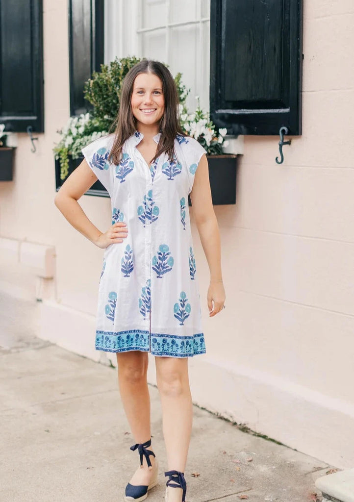 Lucia French Blue Dress Clothing Peacocks & Pearls Lexington   