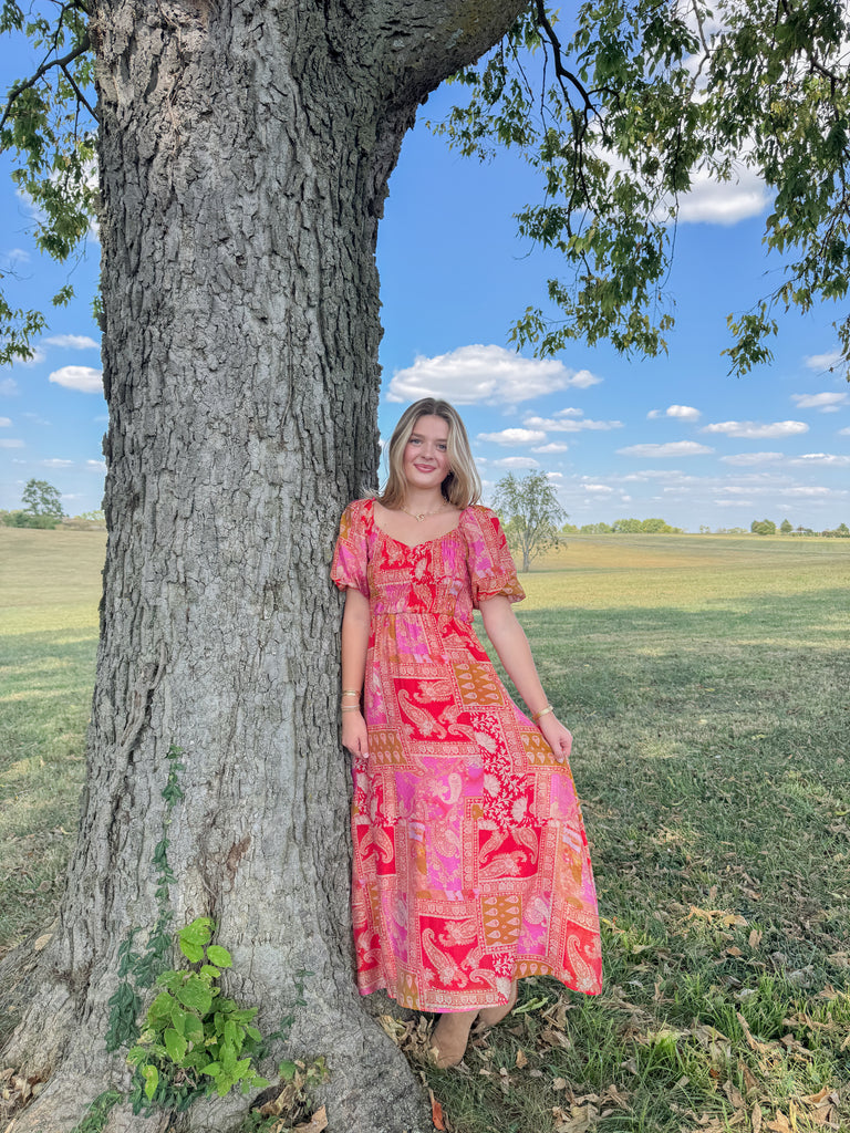 Autumn Blush Maxi Dress Clothing Peacocks & Pearls Lexington