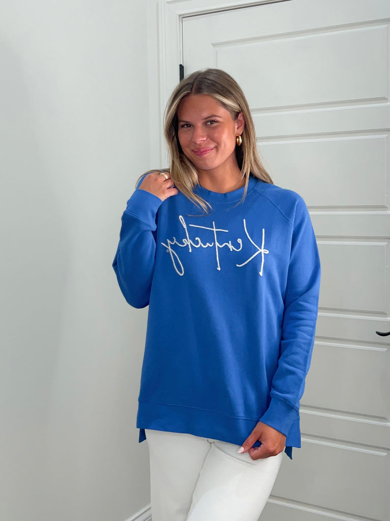 Kentucky Embroidered Crewneck Clothing Peacocks & Pearls Lexington   