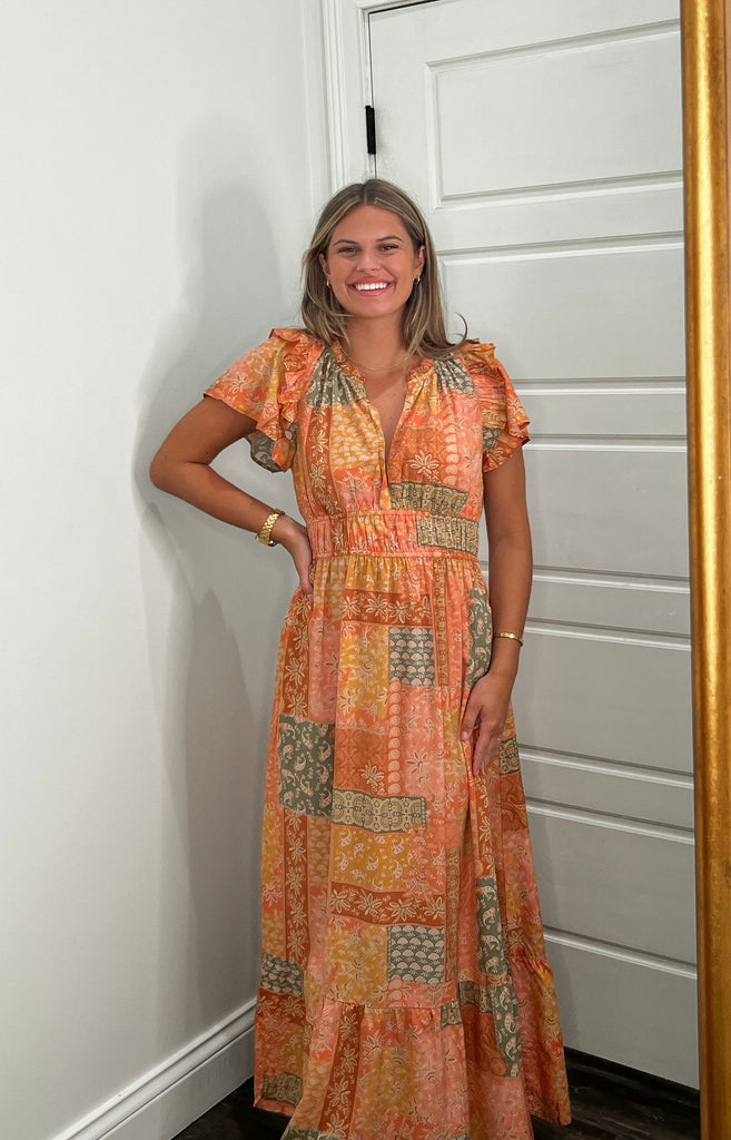 Paisley Patchwork Maxi Dress Clothing Peacocks & Pearls Lexington   