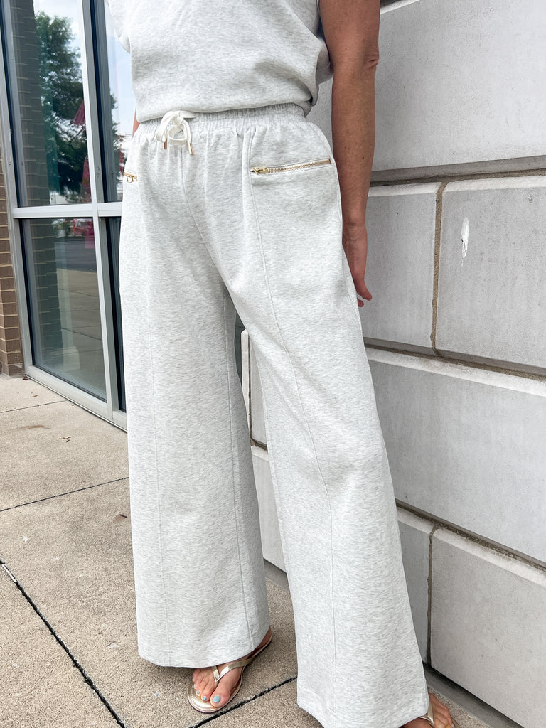 Scuba Grey Straight Leg Pants Clothing Peacocks & Pearls Lexington   